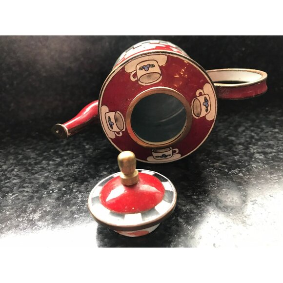 Vtg Pottery Hand Painted Teapot Empress Arts 1999 Decorative Miniature Tea Cups - Picture 5 of 9